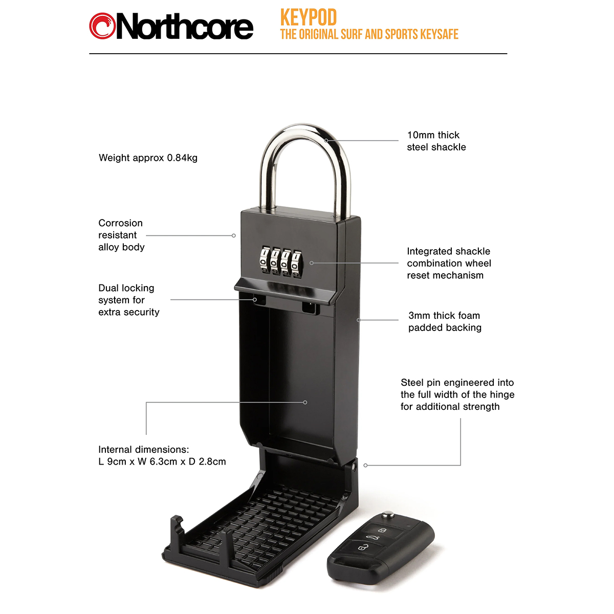 Northcore Keypod Key Safe Features Sheet
