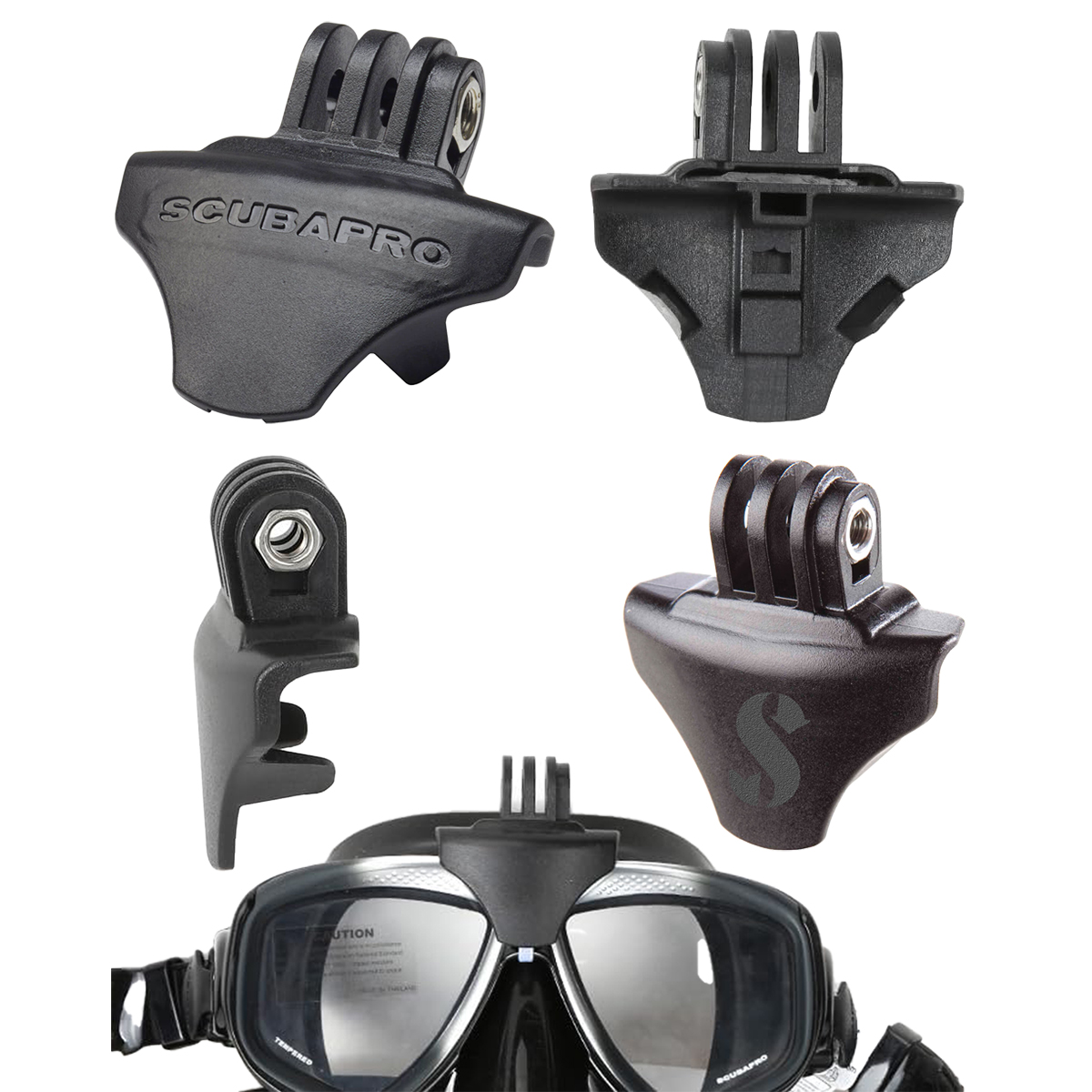Scubapro GoPro Universal Dive Mask Mount All Views