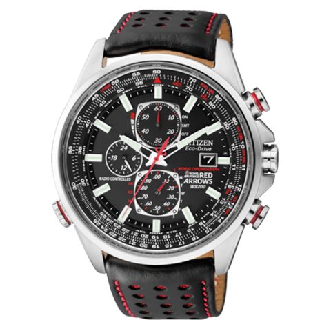 Citizen Mens Red Arrows World Chronograph - Leather Strap | AT8060-09E