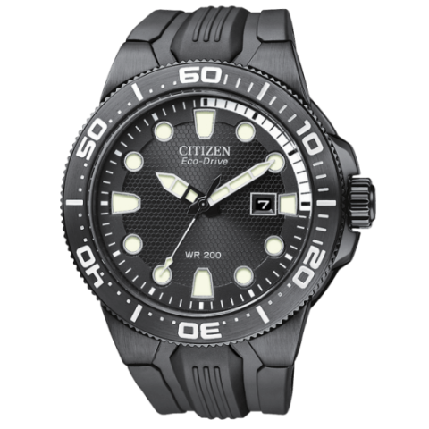 Citizen Mens Scuba Fin Eco-Drive Divers Watch | Black | BN0095-08E