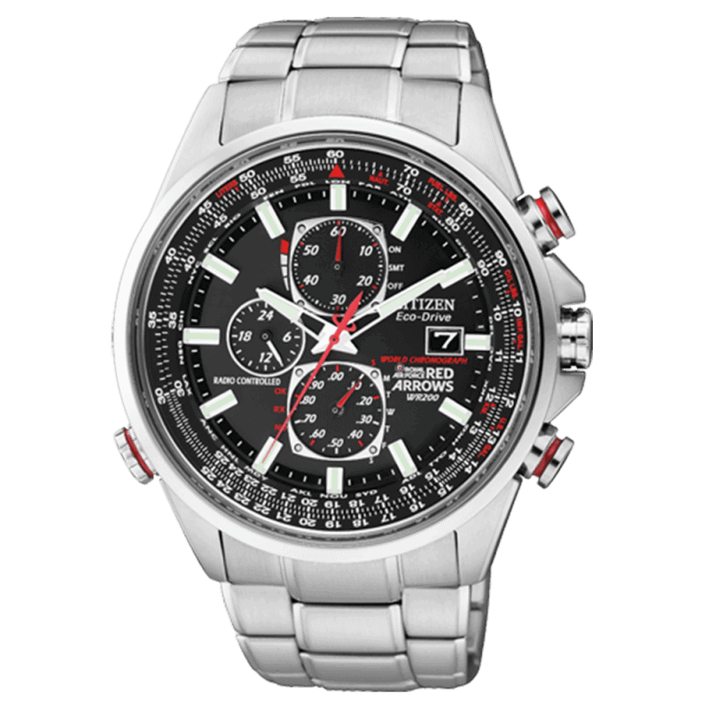 Citizen Mens Red Arrows World Chronograph, SS Bracelet, AT8060-50E