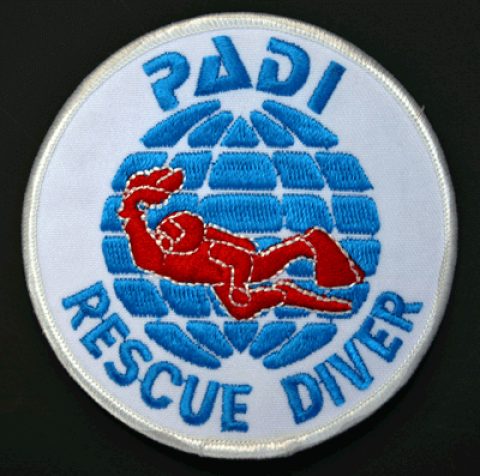 PADI Rescue Diver Cloth Badge / Emblem Round Style
