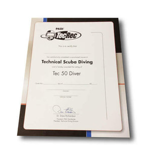 PADI Tec 50 Diver Wall Certificate