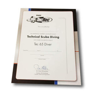 PADI Tec 65 Diver Wall Certificate