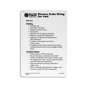 PADI Discover Scuba Diving Instructor Cue Card