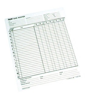 PADI Dive Roster Slate