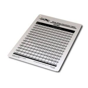 PADI Deep Stop Calculation Table - Metric