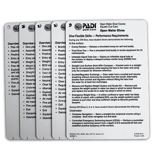 PADI Open Water Aquatic Cue Cards (5 Slates)