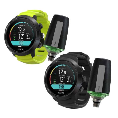 Suunto D5 Blacn and Black/Lime Computer With Pod Bundle