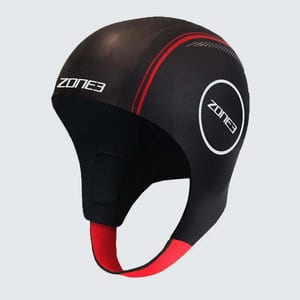 Zone3 Neoprene Open Water Swimming Cap Black / Red