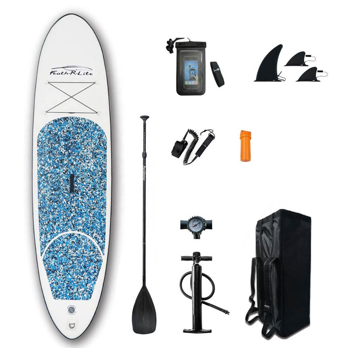Feath-R-Lite FunWater 10' SUP - Inflatable Paddle Board Package - Blue