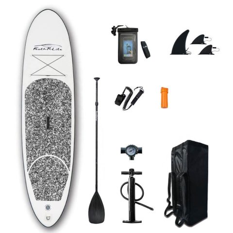 Feath-R-Lite FunWater 10' SUP - Inflatable Paddle Board Package - Grey