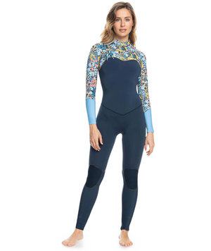 Roxy Womens 4/3mm Marine Bloom Wetsuit - Chest Zip GBS Womens Steamer