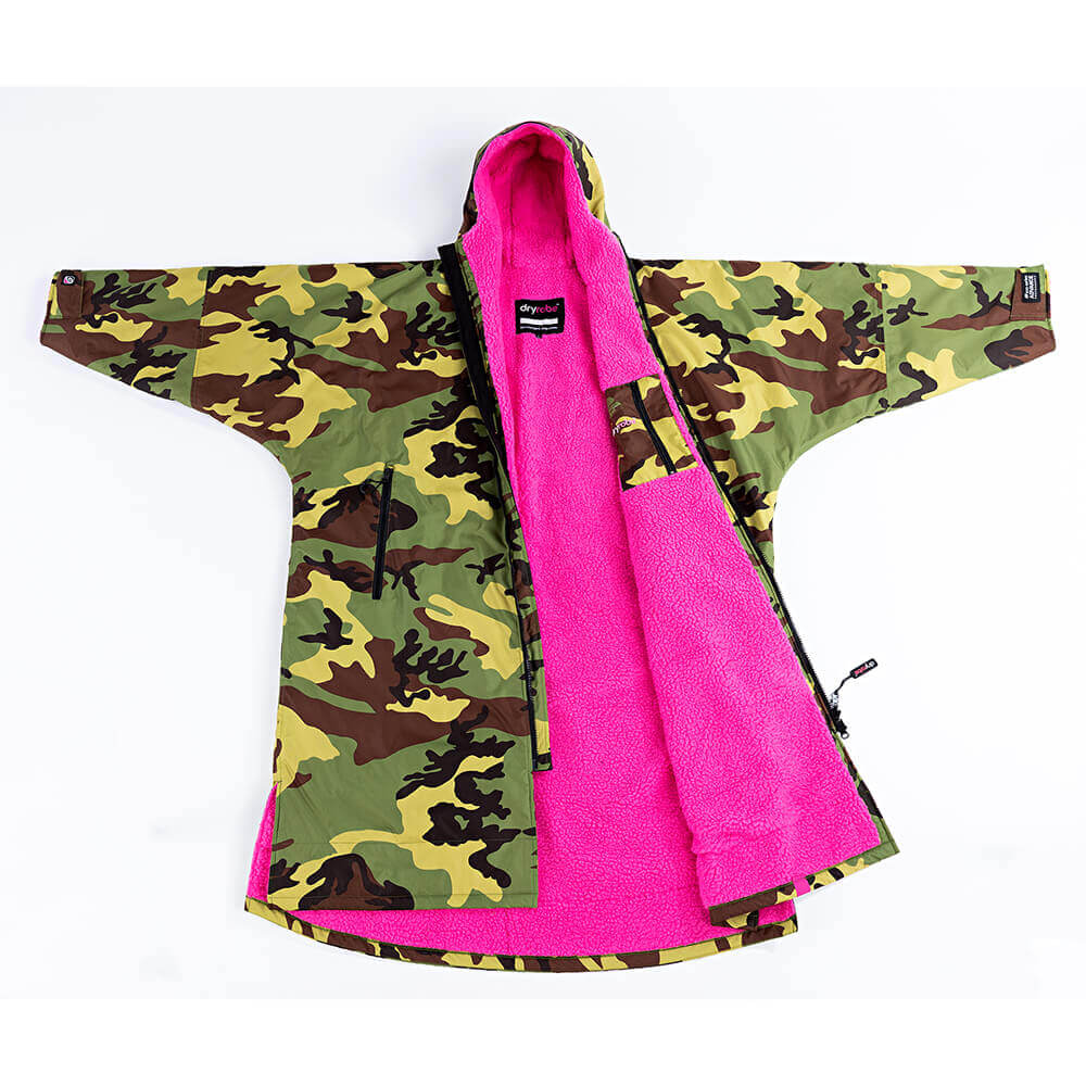 Dryrobe Advanced Long Sleeve Camo Pink Flat
