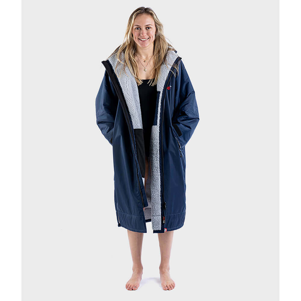 DryRobe Advanced Long Sleeve Worn Navy/Grey