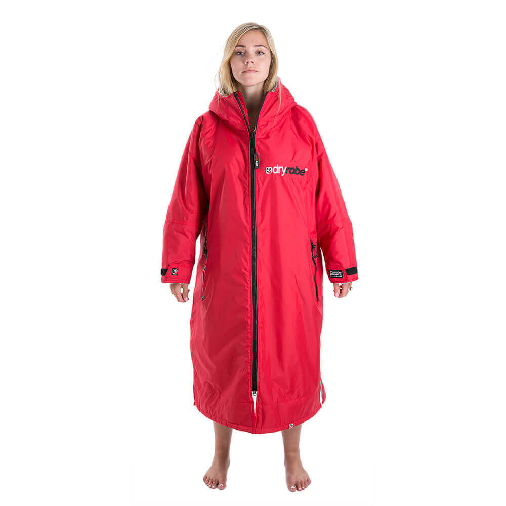 DryRobe Advanced Long Sleeve Worn Red/Grey