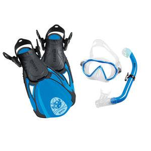 Mares Sea Friends Kids Snorkelling Set - Mask, Fins + Snorkel Set Blue