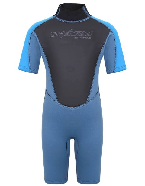Typhoon Swarm Infants 3mm Shorty Wetsuit - Steel Blue / Blue