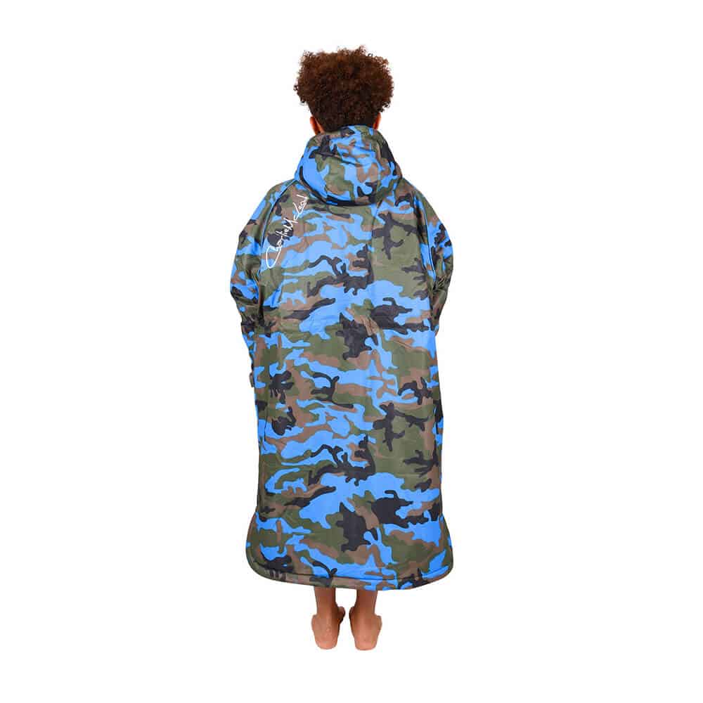 Charlie Mcleod Kids Eco Long Sleeve Change Robe Camo Blue Back