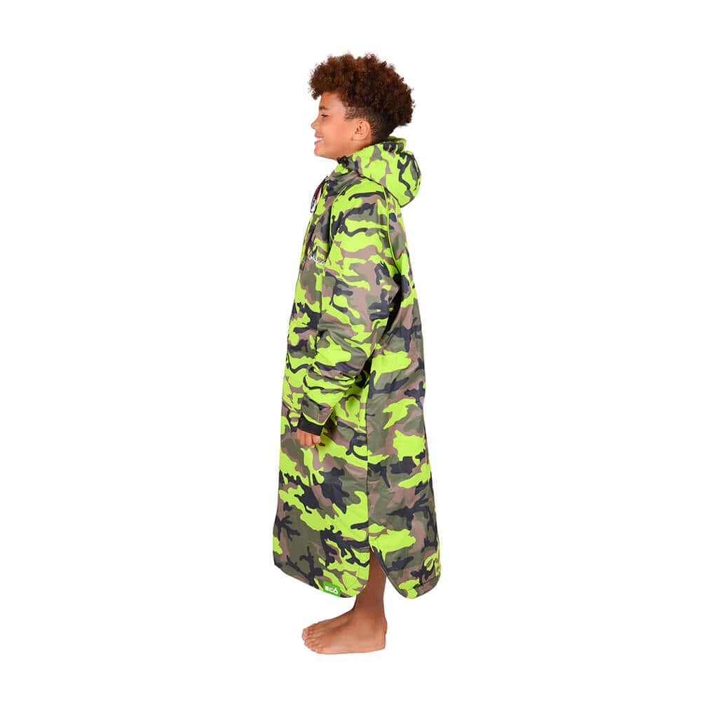 Charlie Mcleod Kids Eco Long Sleeve Change Robe Camo Green Side