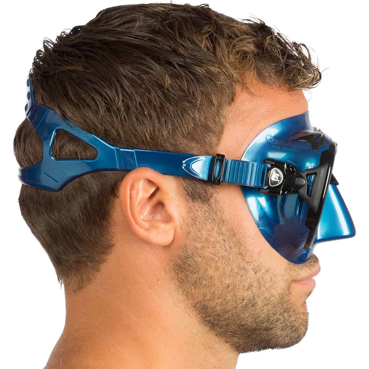 Cressi Air Mask All Blue Worn Profile