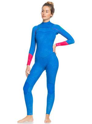 Roxy Womens 4/3 CZ POP Surf Wetsuit - Princess Blue / Beetroot Purple