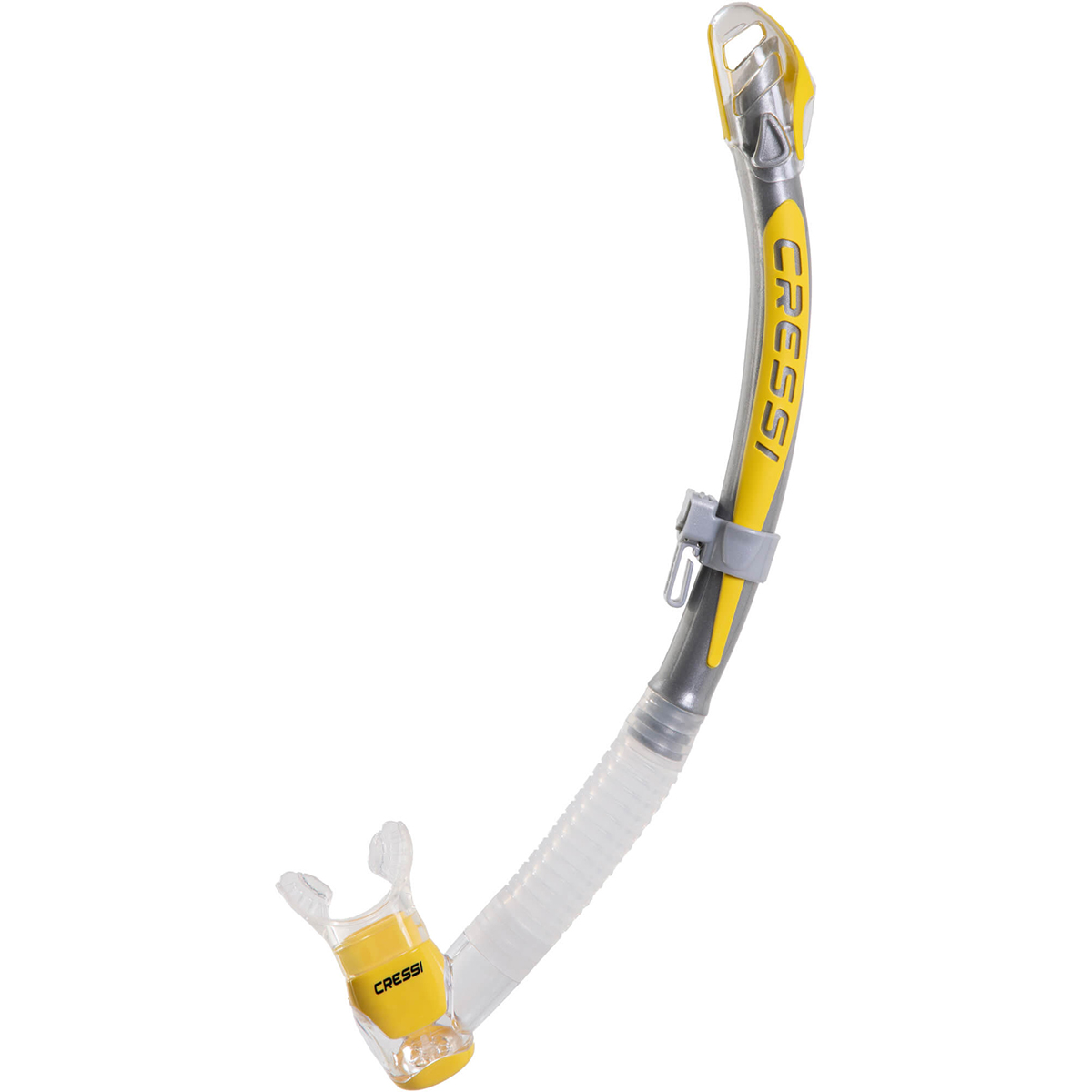 Cressi Corfu Self Draining Snorkel Silver/Yellow