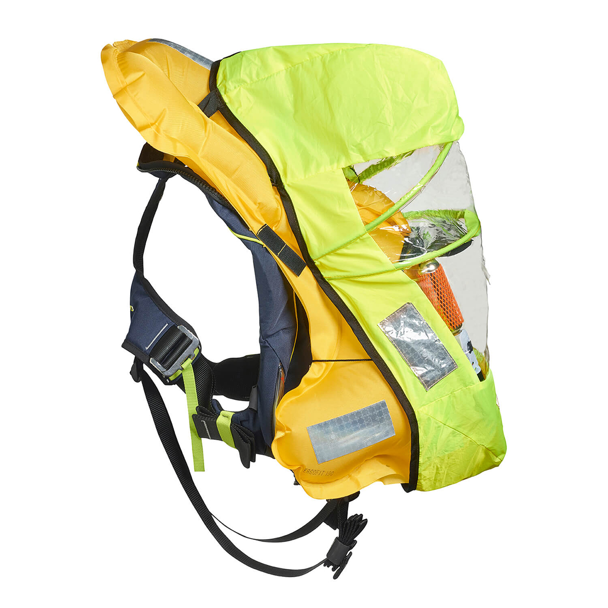 Crewsaver Ergofit 190N Offshore Sailing Lifejacket Inflated WIth Hood Side View