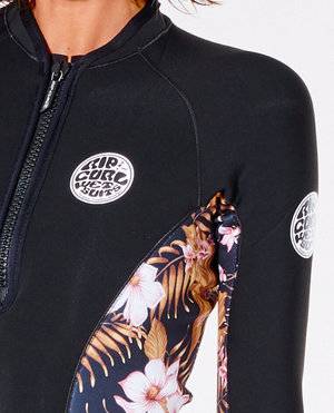 Rip Curl Womens G-Bomb 1mm Long Sleeve Wetsuit Jacket - Black/Gold