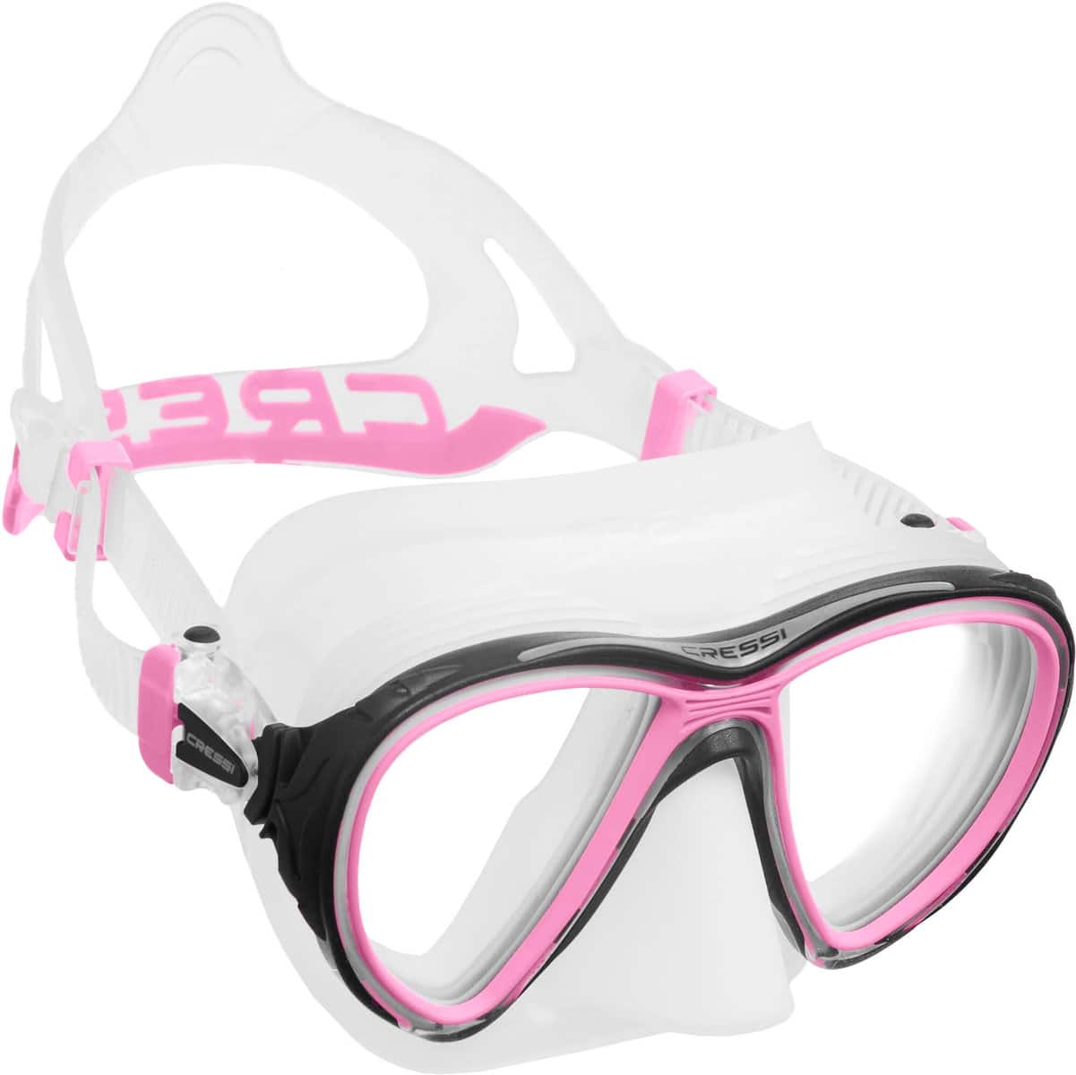 Cressi Quantum Mask Clear Skirt Pink Frame