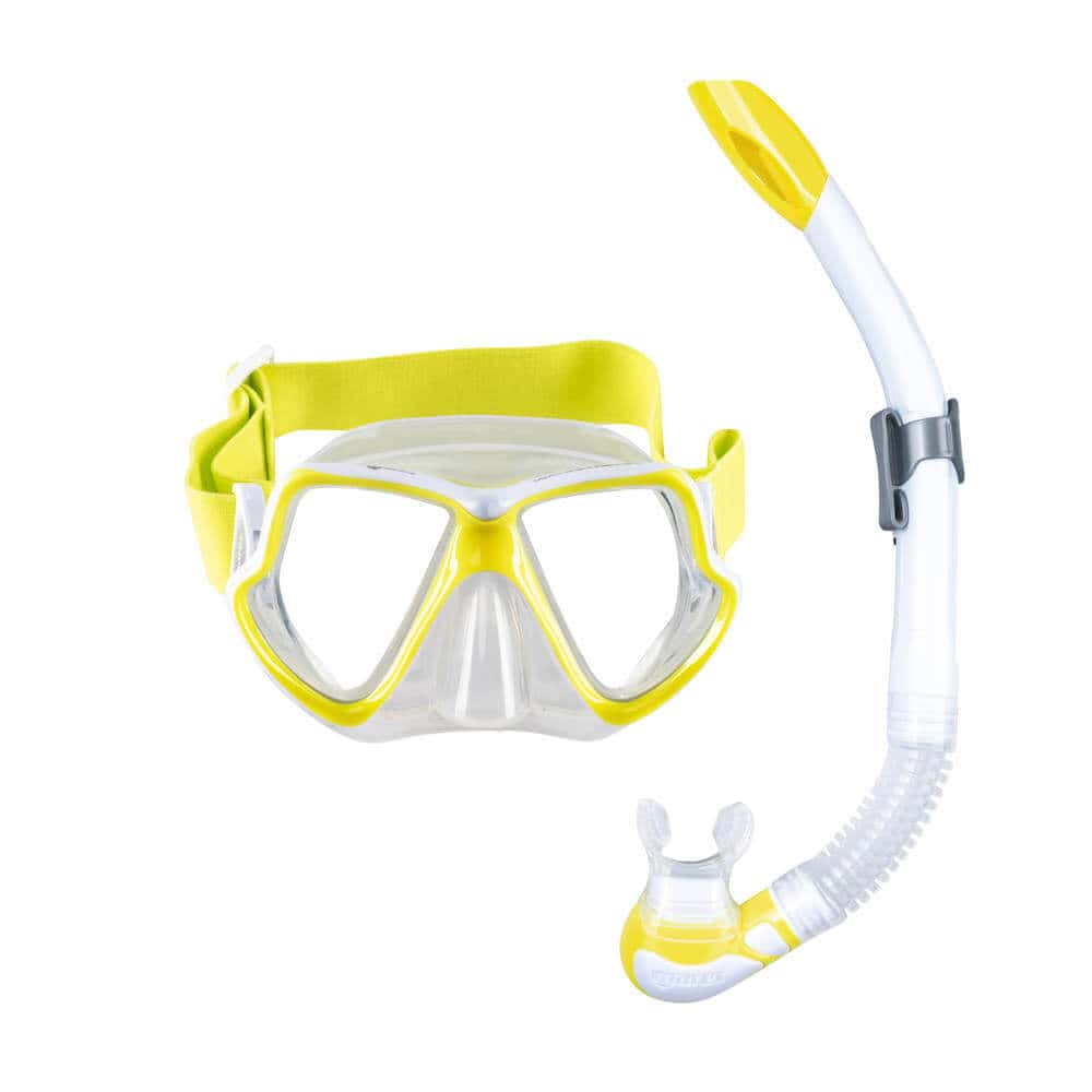 mares wahoo neon yellow mask + snorkel combo