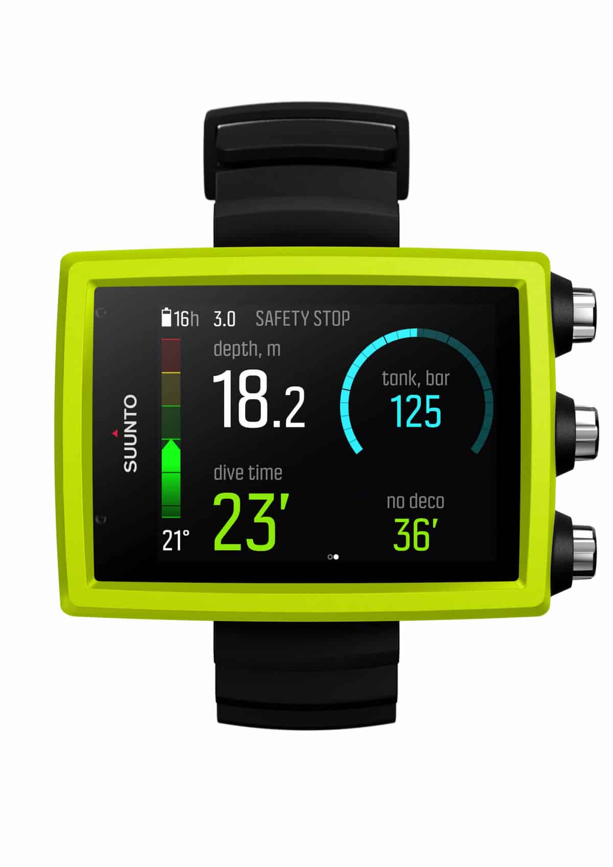Suunto Eon Core Dive Computer Lime Dive Display