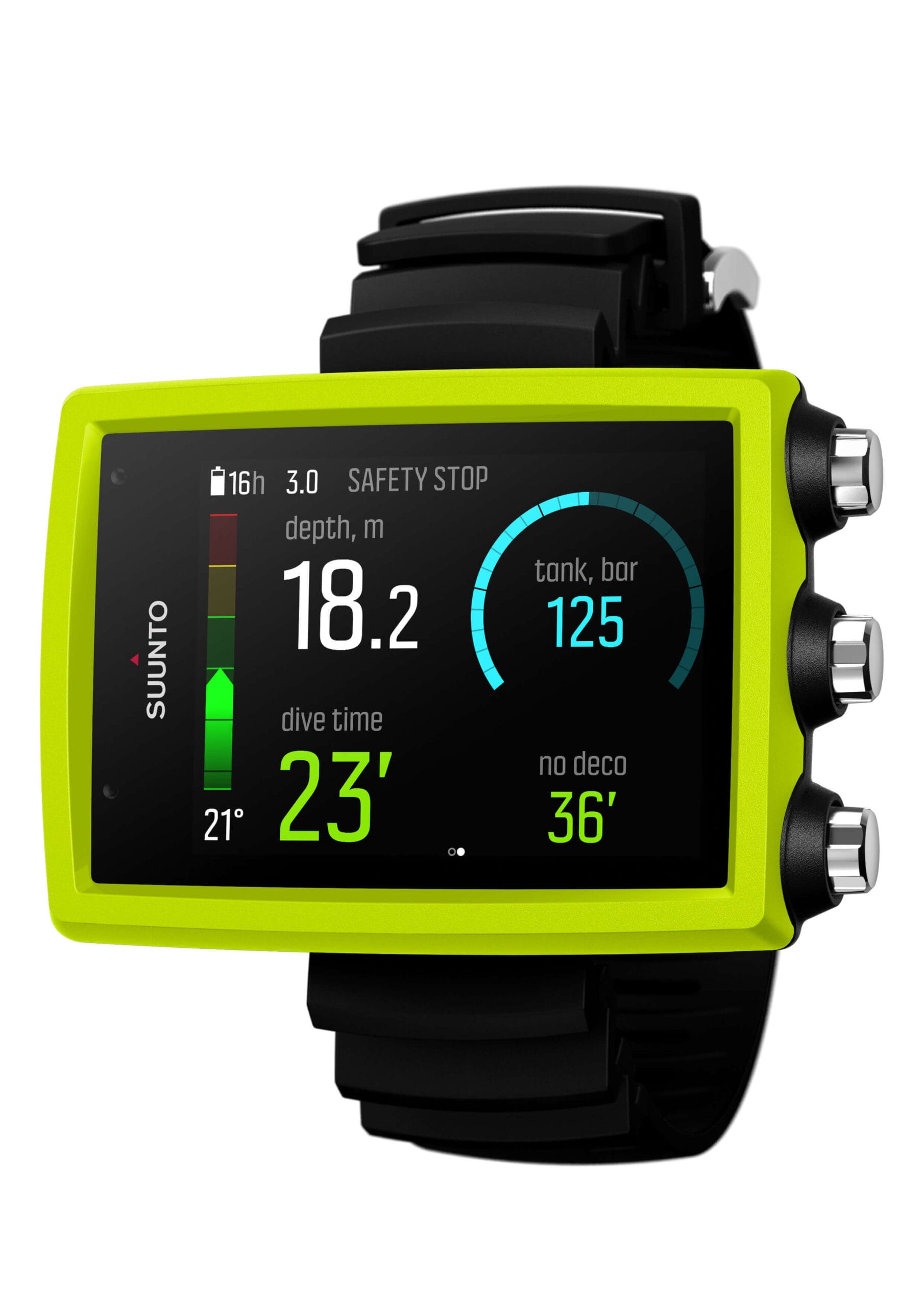 Suunto Eon Core Dive Computer Lime Dive Display