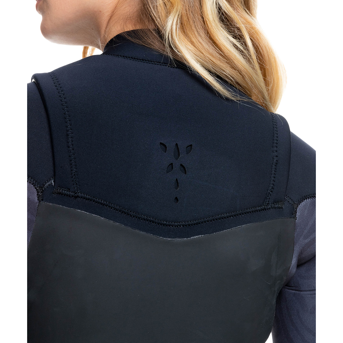 Roxy Syncro Womens 4/3mm Chest Zip Wetsuit Black Back