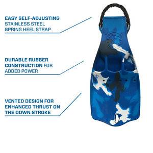 Scubapro Camo Jet Fins Blue Camo Technical image