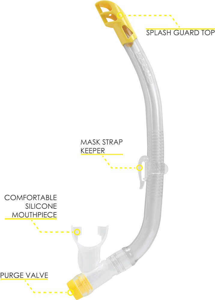 Cressi Marea Jr + Seal Dry- Kids Snorkel Combo Clear Skirt