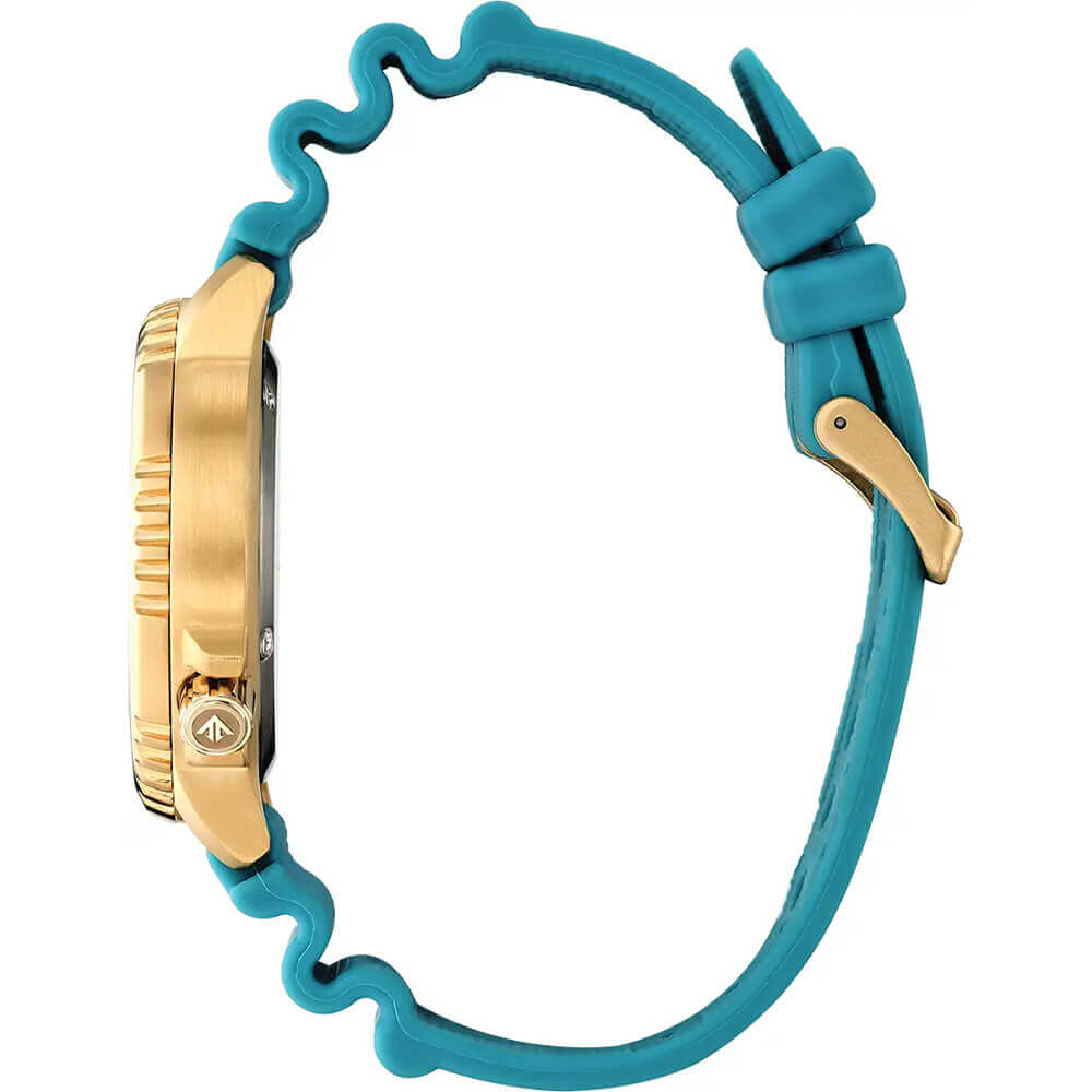 Citizen Mens Promaster Dive Watch, Gold Case, Teal Band Side