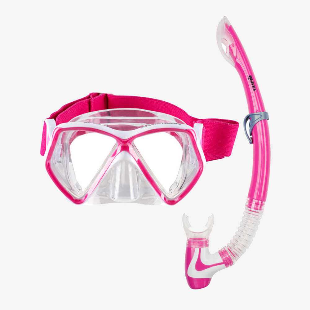 Mares Pirate Neon Mask + Snorkel Set Pink/White