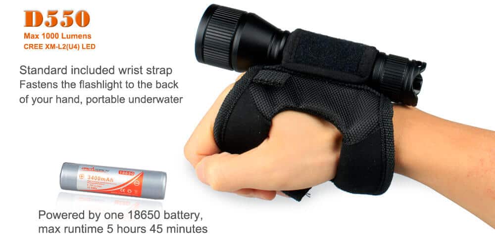 OrcaTorch D550 1000 Lumens Dive Torch