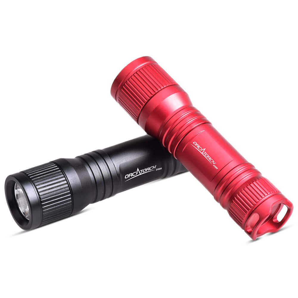OrcaTorch D560 Dive Torch Black + Red