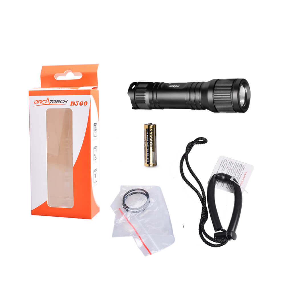 OrcaTorch D560 Dive Torch Mask Whats In The Box