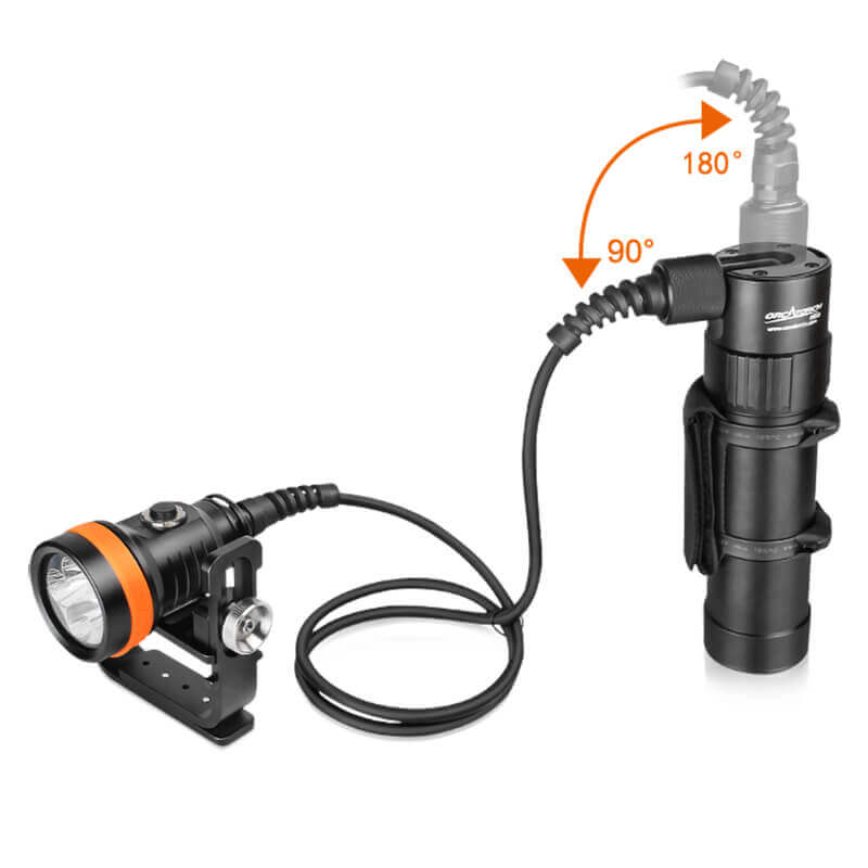 OrcaTorch D630 Canister / Umbilical Dive Torch Cable Flexibility