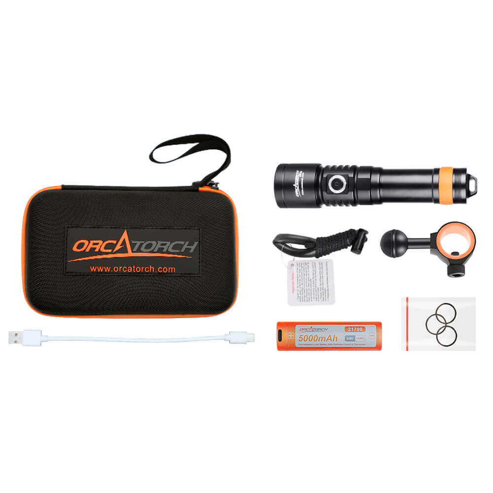 OrcaTorch D710V Video Light Whats In The Box