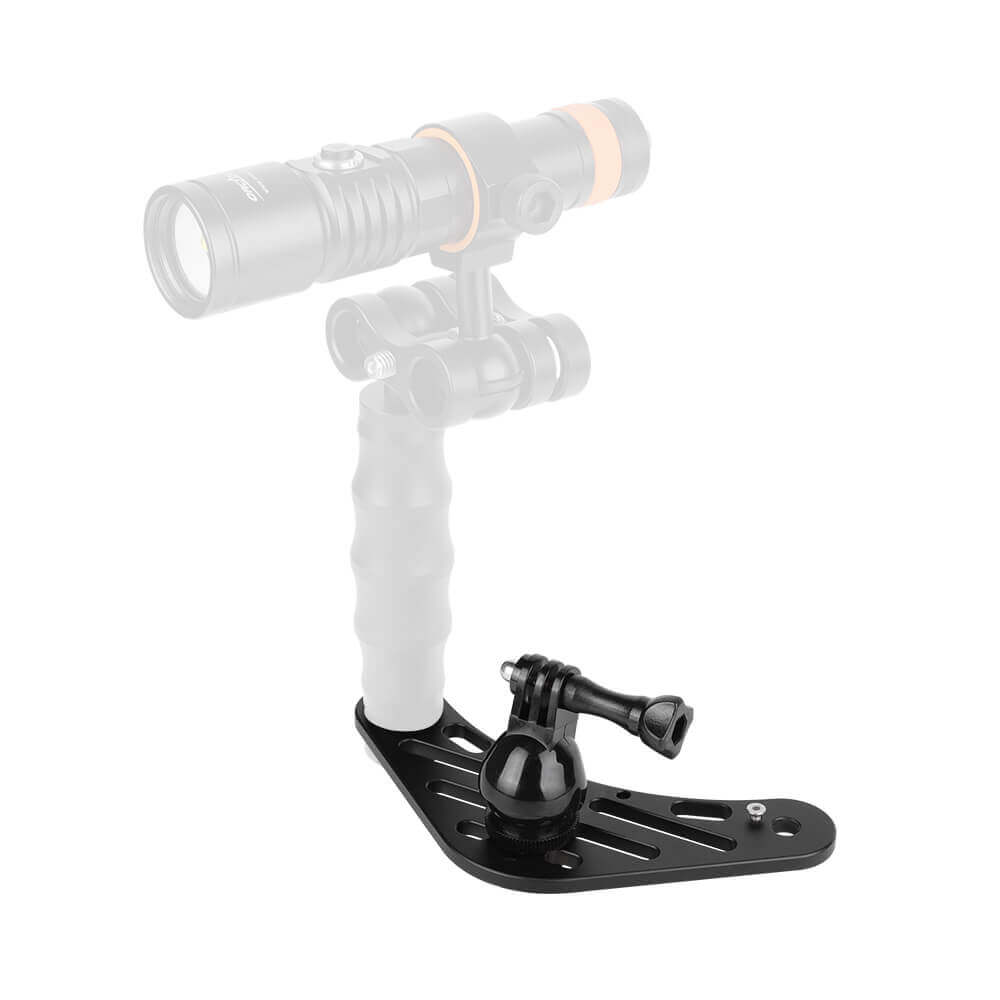 OrcaTorch Mini ZJ17 Mounted With D710V Video Light On Ball Mount