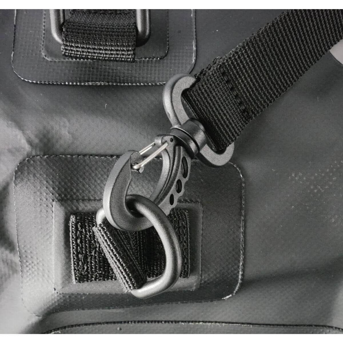 Northcore 20L Dry Backpack Black Straps Details Strap Bottom Clip