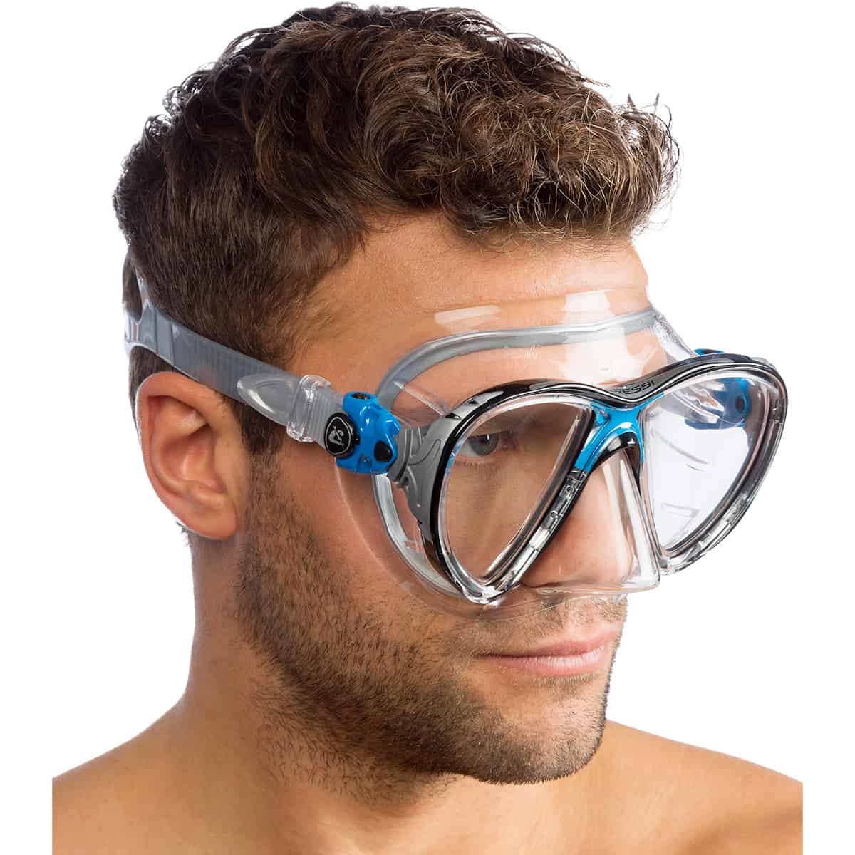 Cressi Big Eyes Evolution Crystal Mask Clear/Blue/Black Worn Man
