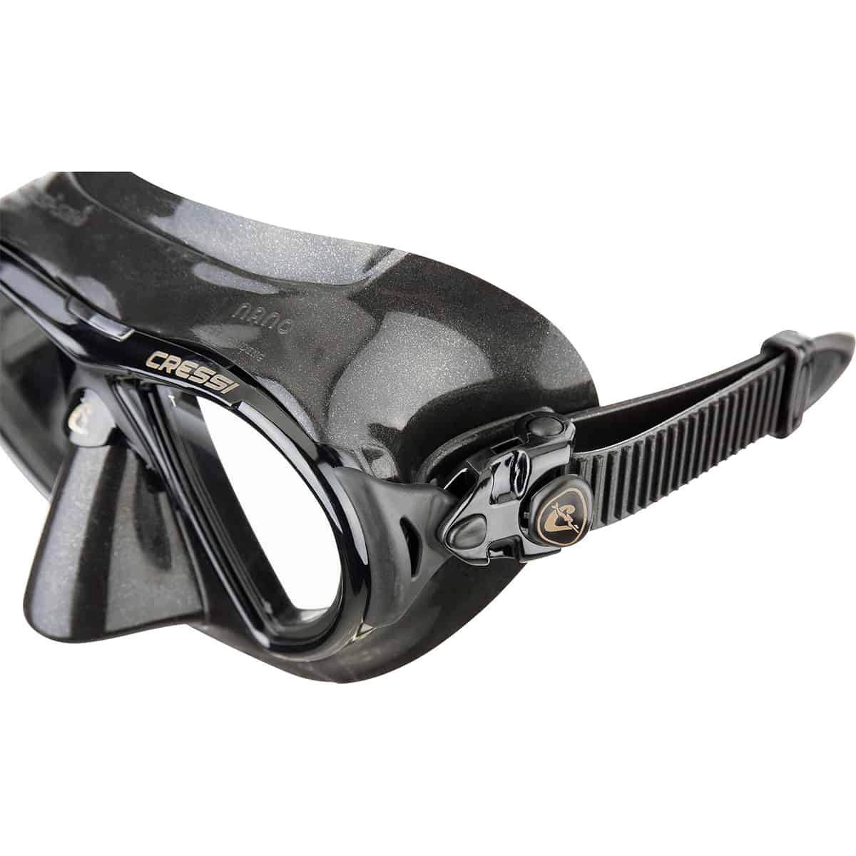 Cressi Nano Mask Black Buckle Detail
