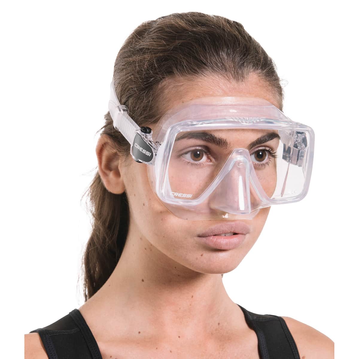 Cressi SF1 Mask Clear Worn Lady