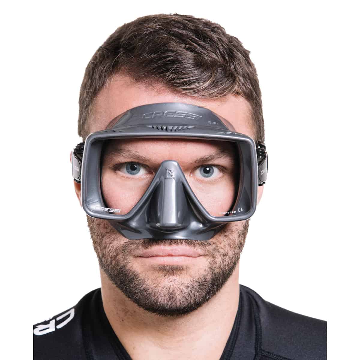Cressi SF1 Mask Titanium Worn Man