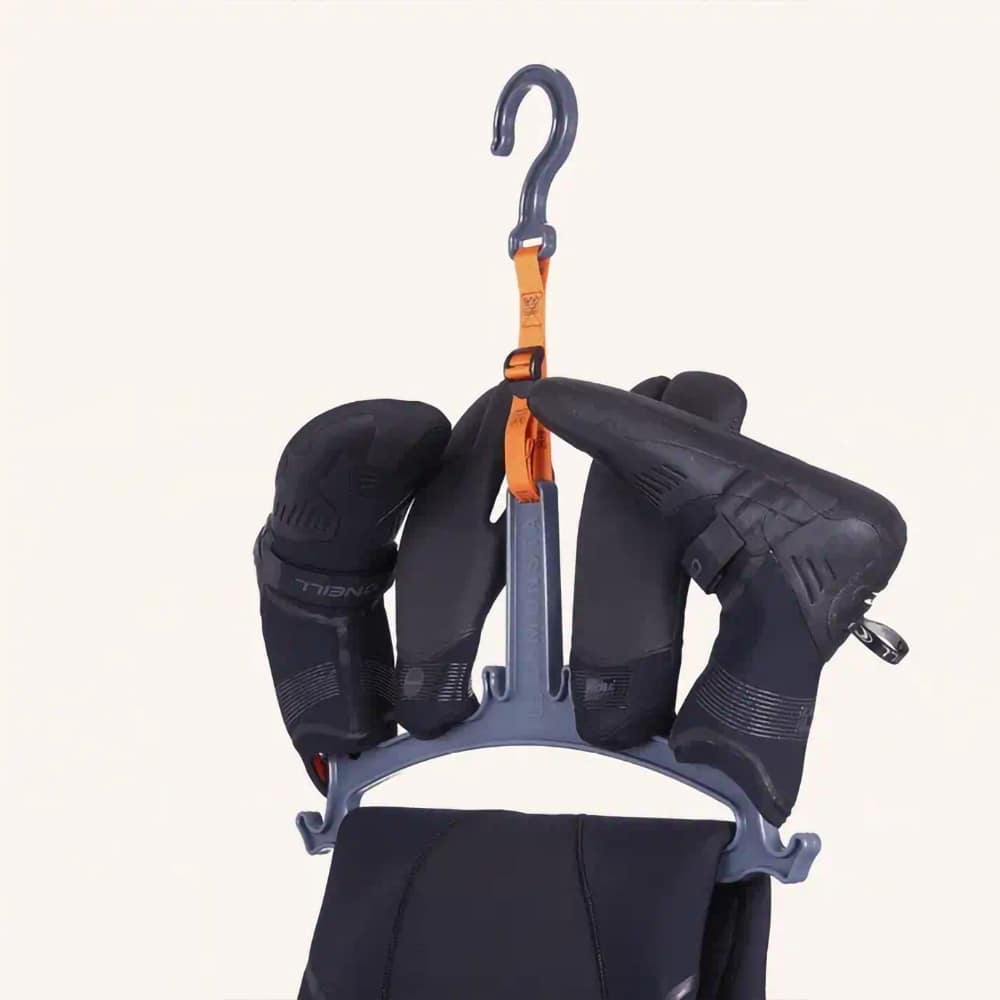 C-Monsta Wetsuit Hanger Grey With Wetsuit Boots + Gloves Detail